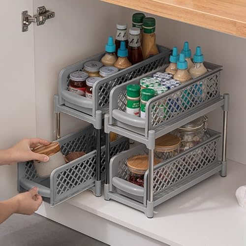 OFLILAK 2 Pack Under Sink Organizers and Storage