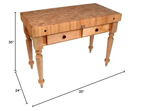 Rustic Country Kitchen Island w Drawers (Island)