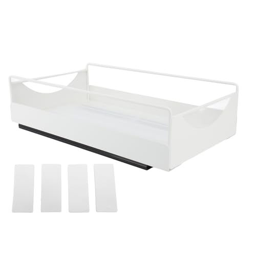 Pull Out Cabinet Organizers and Storage, Slide out Shelf for Kitchen Cabinet Sliding Wire Basket Drawers for Closet(A-White)