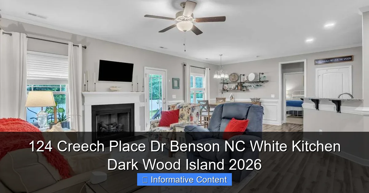 124 Creech Place Dr Benson NC White Kitchen Dark Wood Island 2026