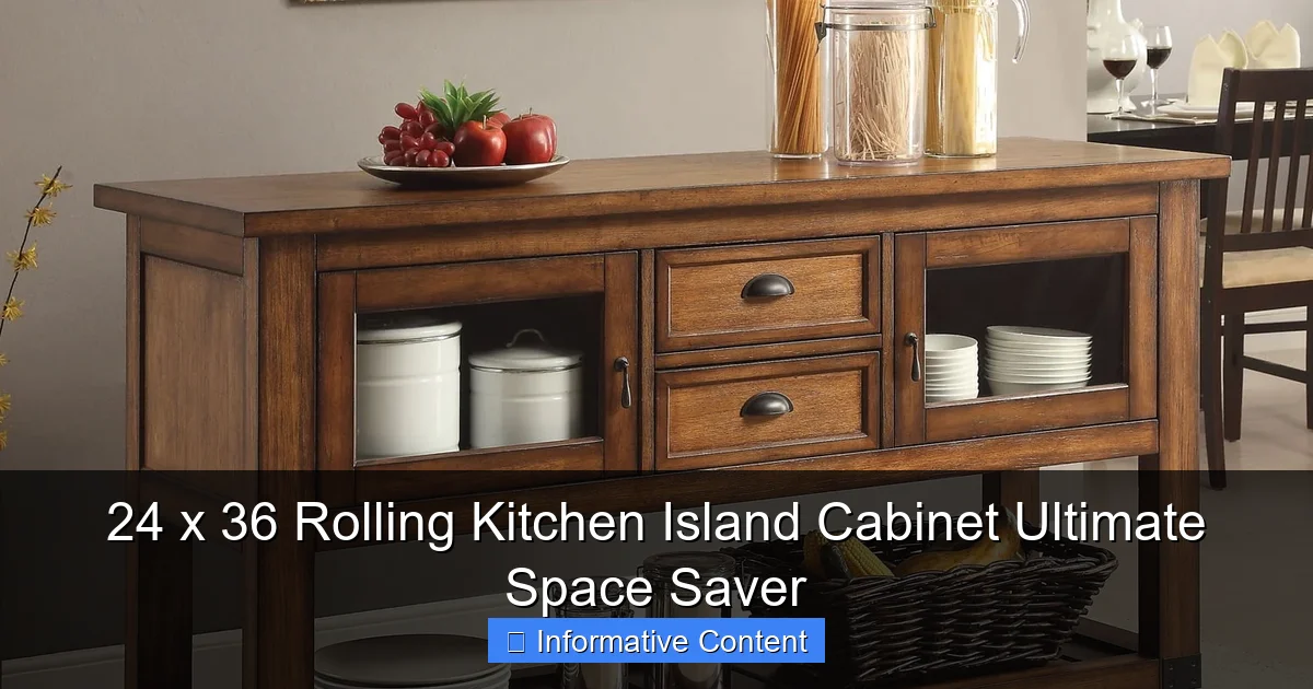 24 x 36 Rolling Kitchen Island Cabinet Ultimate Space Saver