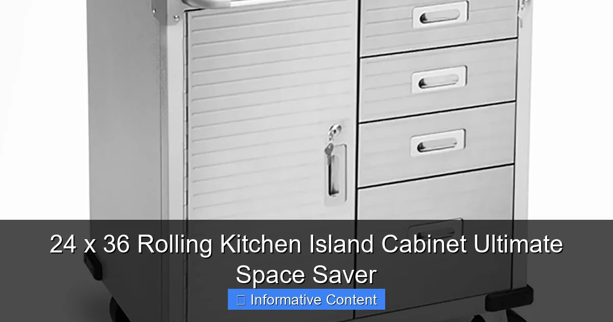 24 x 36 Rolling Kitchen Island Cabinet Ultimate Space Saver