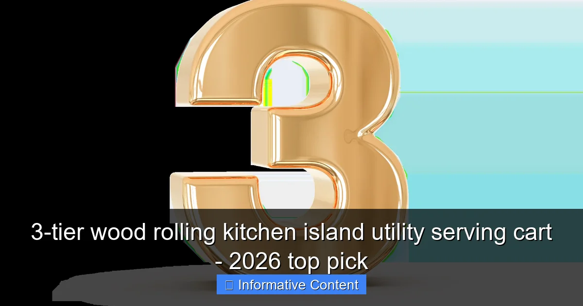 3-tier wood rolling kitchen island utility serving cart - 2026 top pick