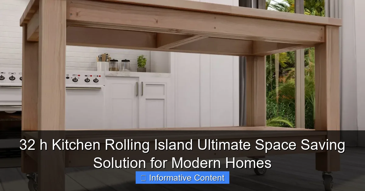 32 h Kitchen Rolling Island Ultimate Space Saving Solution for Modern Homes