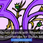 36 Inch Kitchen Islands with Wheels and Black Granite Countertops for Stylish Mobility