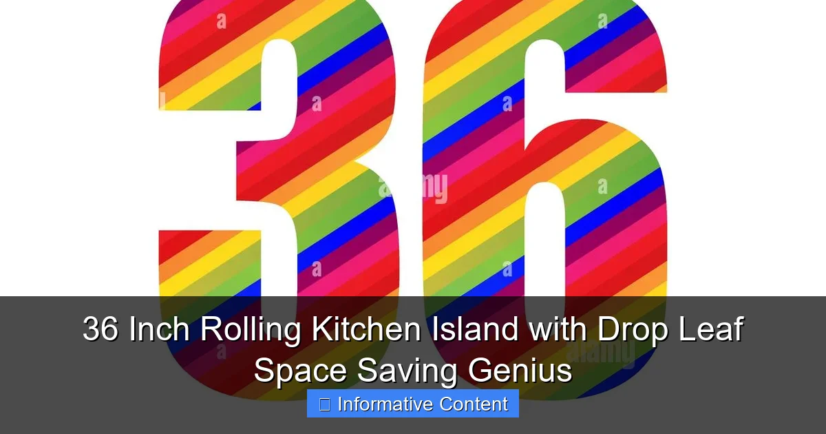 36 Inch Rolling Kitchen Island with Drop Leaf Space Saving Genius