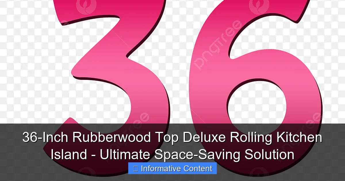 36-Inch Rubberwood Top Deluxe Rolling Kitchen Island - Ultimate Space-Saving Solution