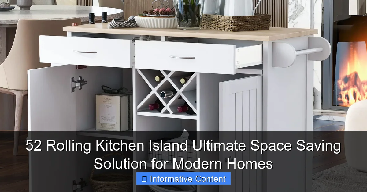 52 Rolling Kitchen Island Ultimate Space Saving Solution for Modern Homes