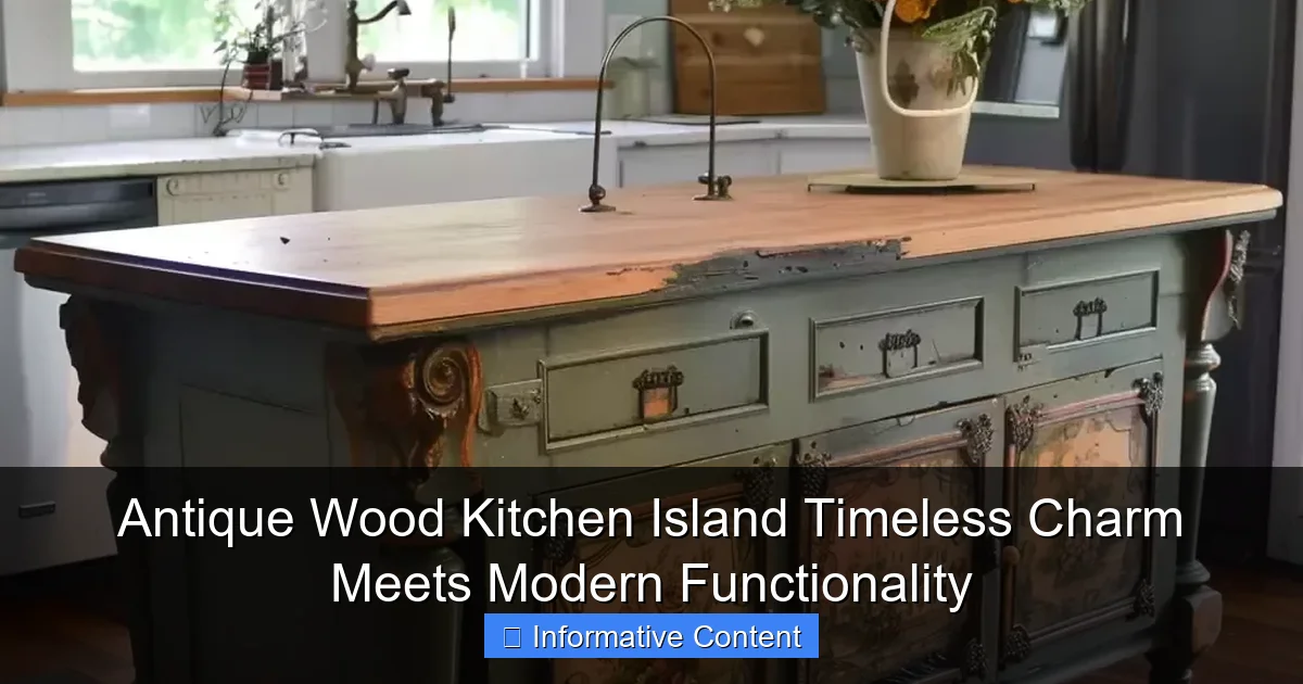 Antique Wood Kitchen Island Timeless Charm Meets Modern Functionality