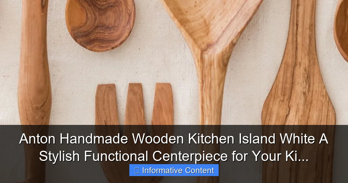 Anton Handmade Wooden Kitchen Island White A Stylish Functional Centerpiece for Your Ki...