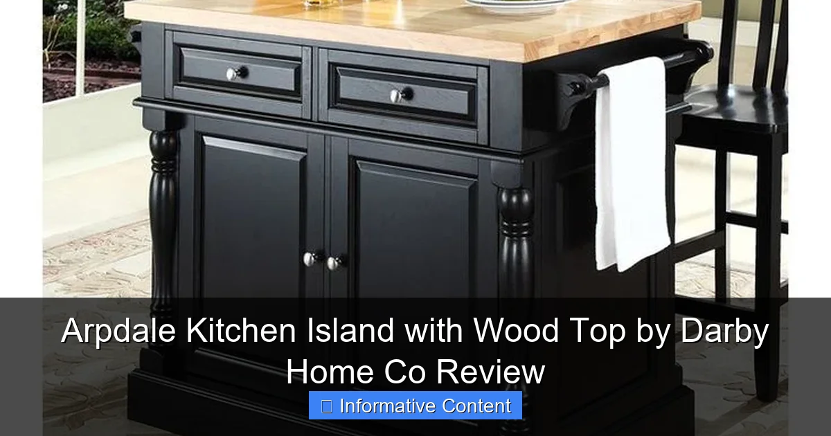 Arpdale Kitchen Island with Wood Top by Darby Home Co Review