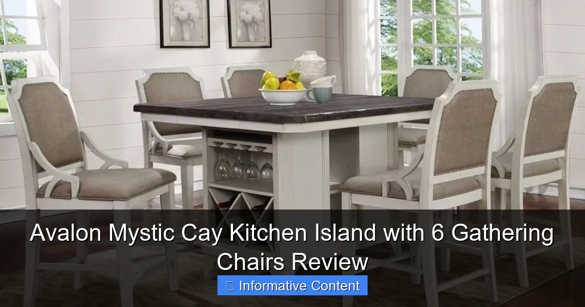 Avalon Mystic Cay Kitchen Island with 6 Gathering Chairs Review