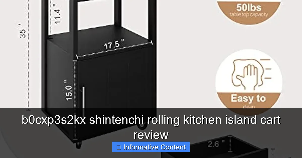 b0cxp3s2kx shintenchi rolling kitchen island cart review