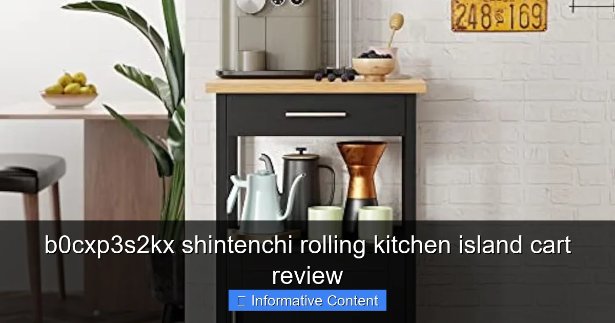 b0cxp3s2kx shintenchi rolling kitchen island cart review