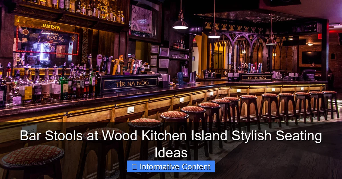 Bar Stools at Wood Kitchen Island Stylish Seating Ideas