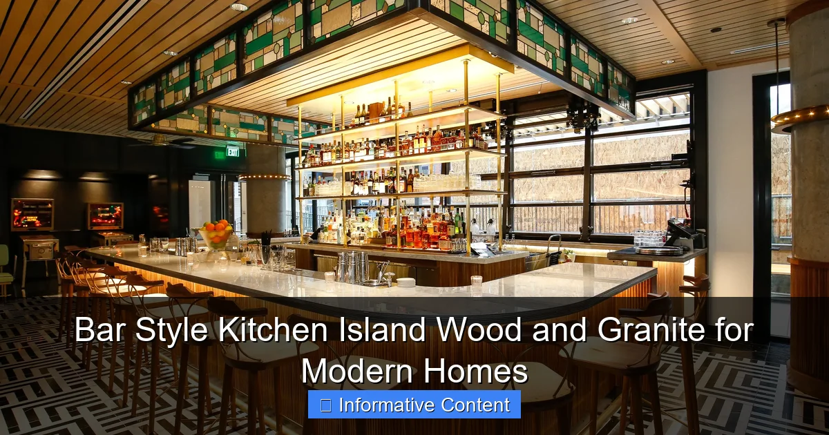Bar Style Kitchen Island Wood and Granite for Modern Homes