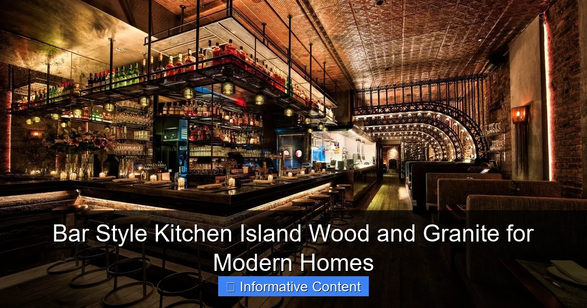 Bar Style Kitchen Island Wood and Granite for Modern Homes