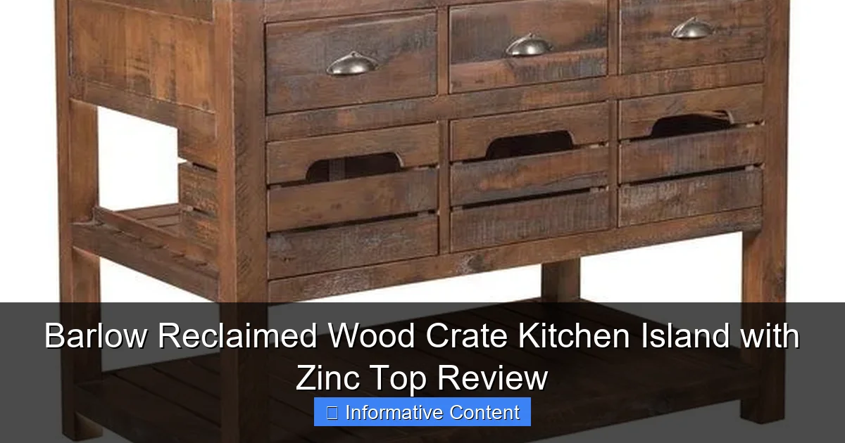 Barlow Reclaimed Wood Crate Kitchen Island with Zinc Top Review