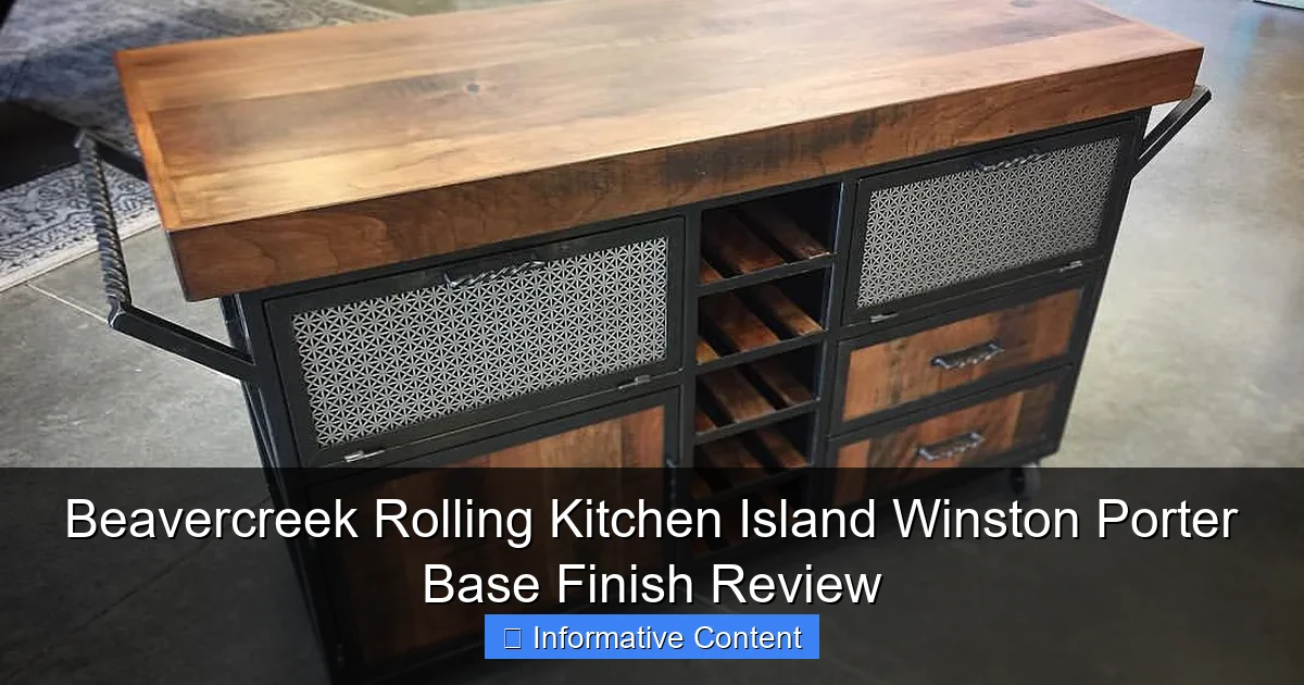 Beavercreek Rolling Kitchen Island Winston Porter Base Finish Review