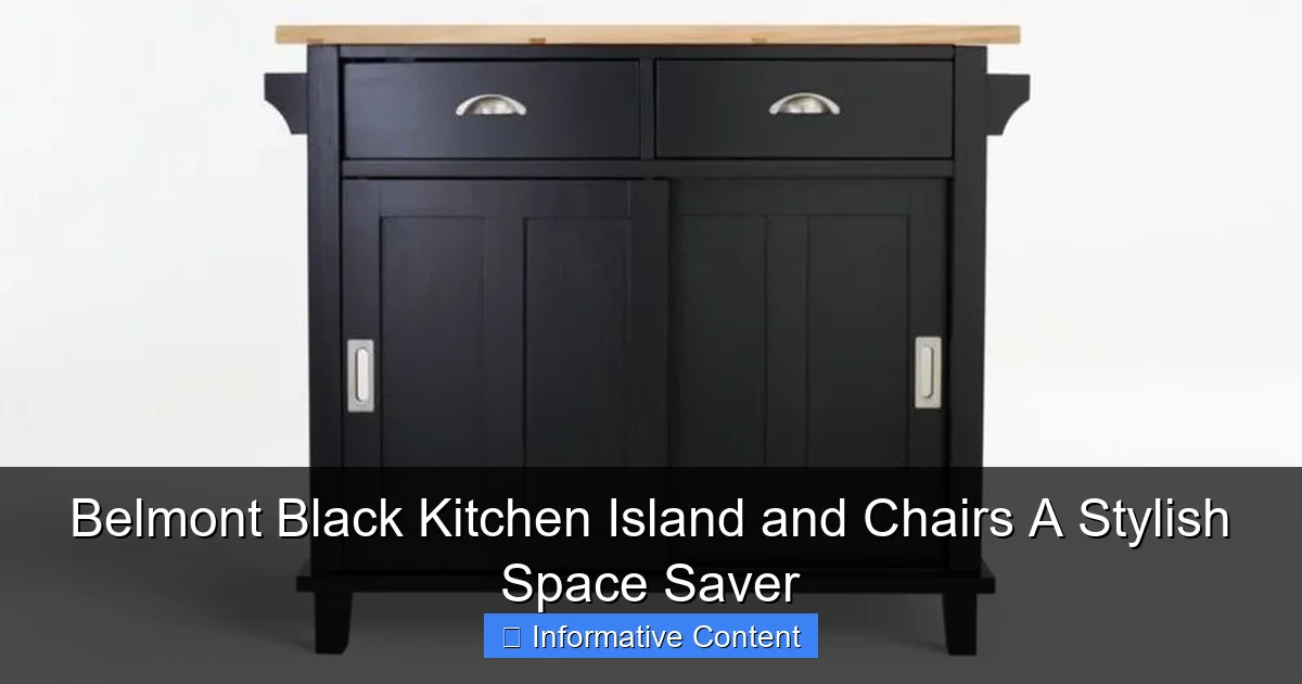 Belmont Black Kitchen Island and Chairs A Stylish Space Saver