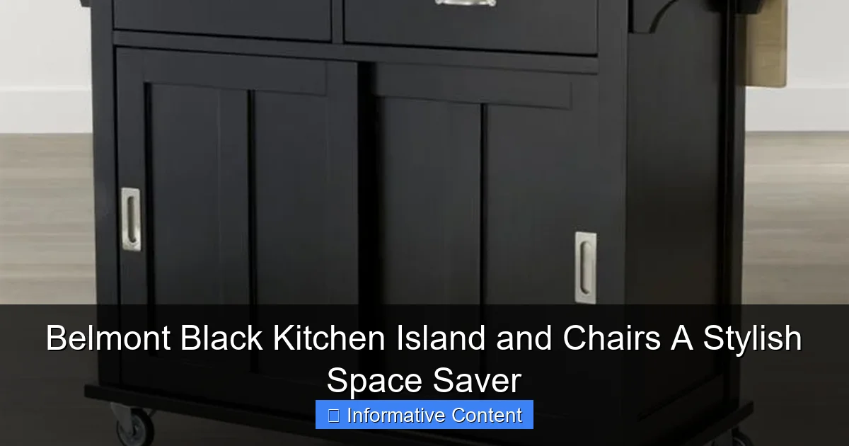 Belmont Black Kitchen Island and Chairs A Stylish Space Saver