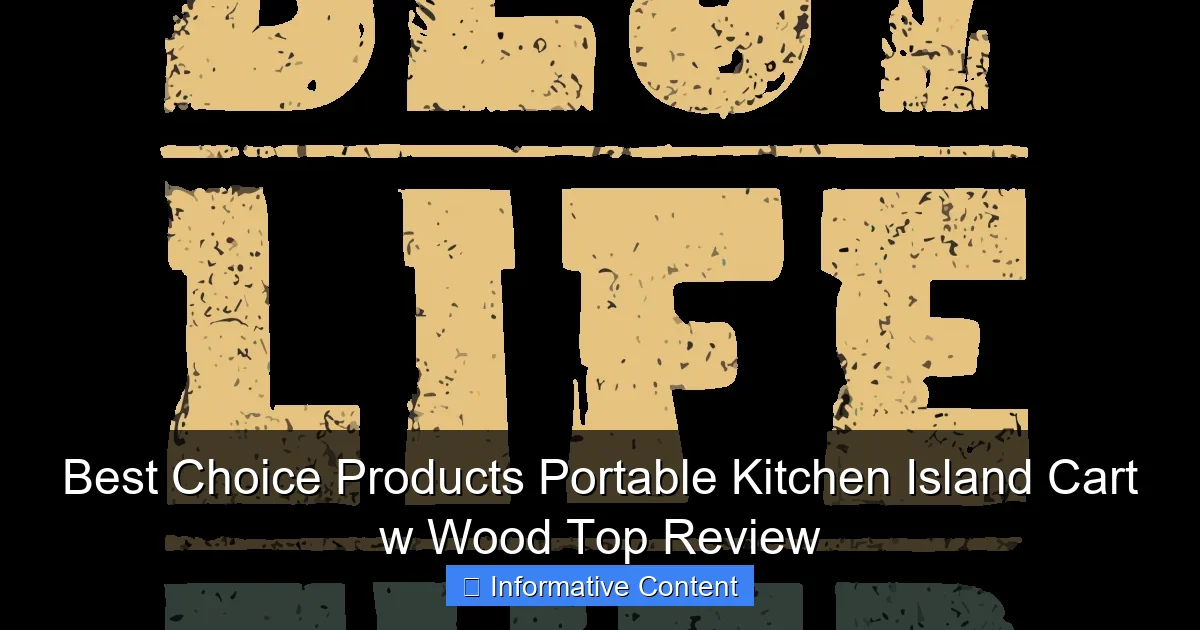 Best Choice Products Portable Kitchen Island Cart w Wood Top Review