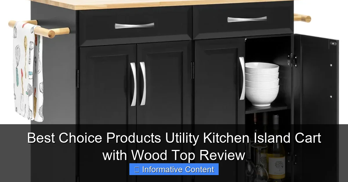 Best Choice Products Utility Kitchen Island Cart with Wood Top Review
