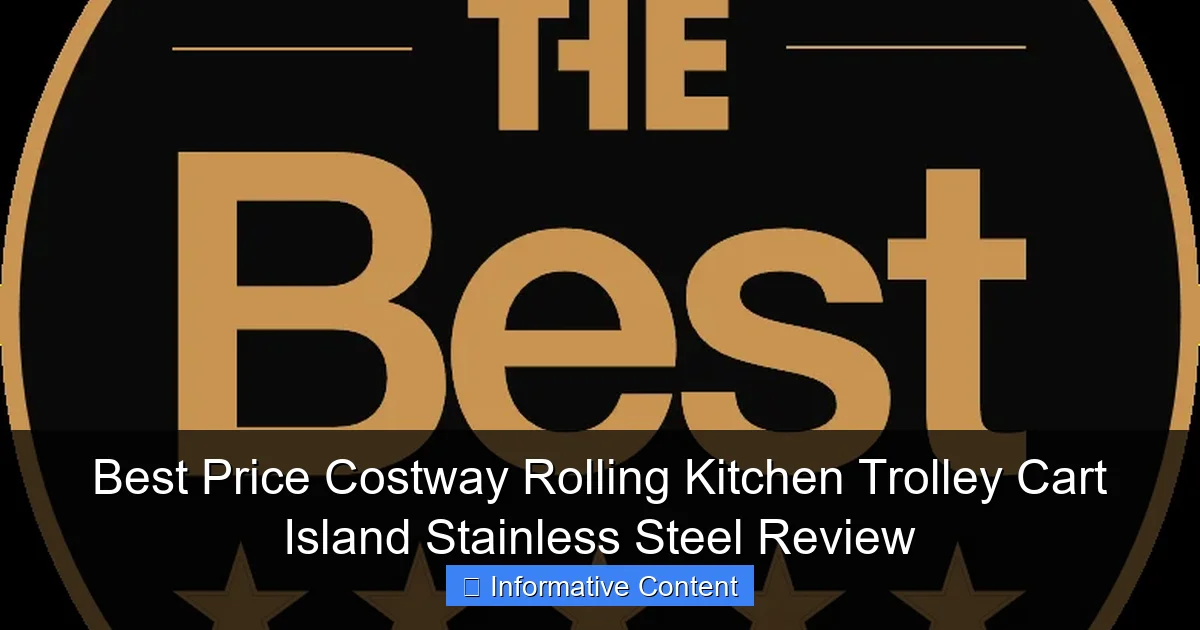 Best Price Costway Rolling Kitchen Trolley Cart Island Stainless Steel Review
