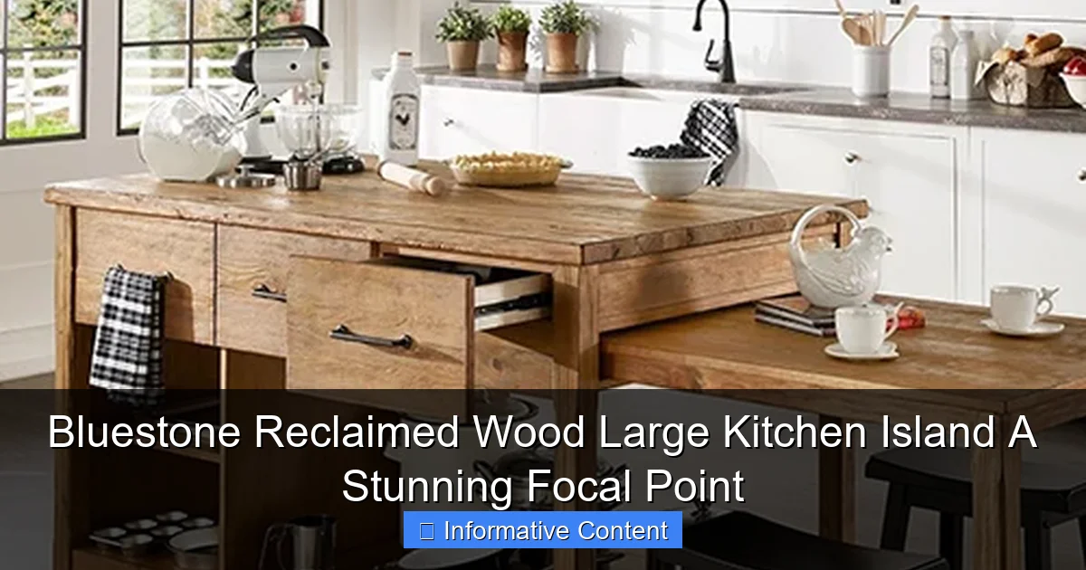 Bluestone Reclaimed Wood Large Kitchen Island A Stunning Focal Point