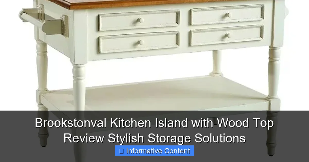 Brookstonval Kitchen Island with Wood Top Review Stylish Storage Solutions