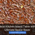 Brown Metal Kitchen Island Table with Wheels Ultimate Space Saver