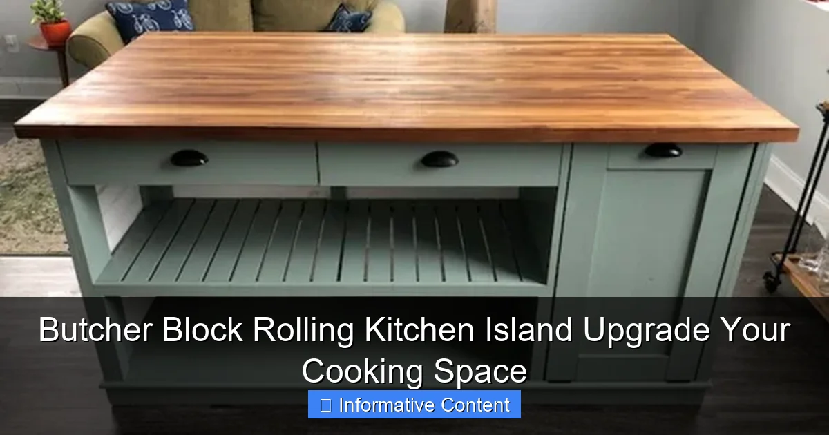 Butcher Block Rolling Kitchen Island Upgrade Your Cooking Space