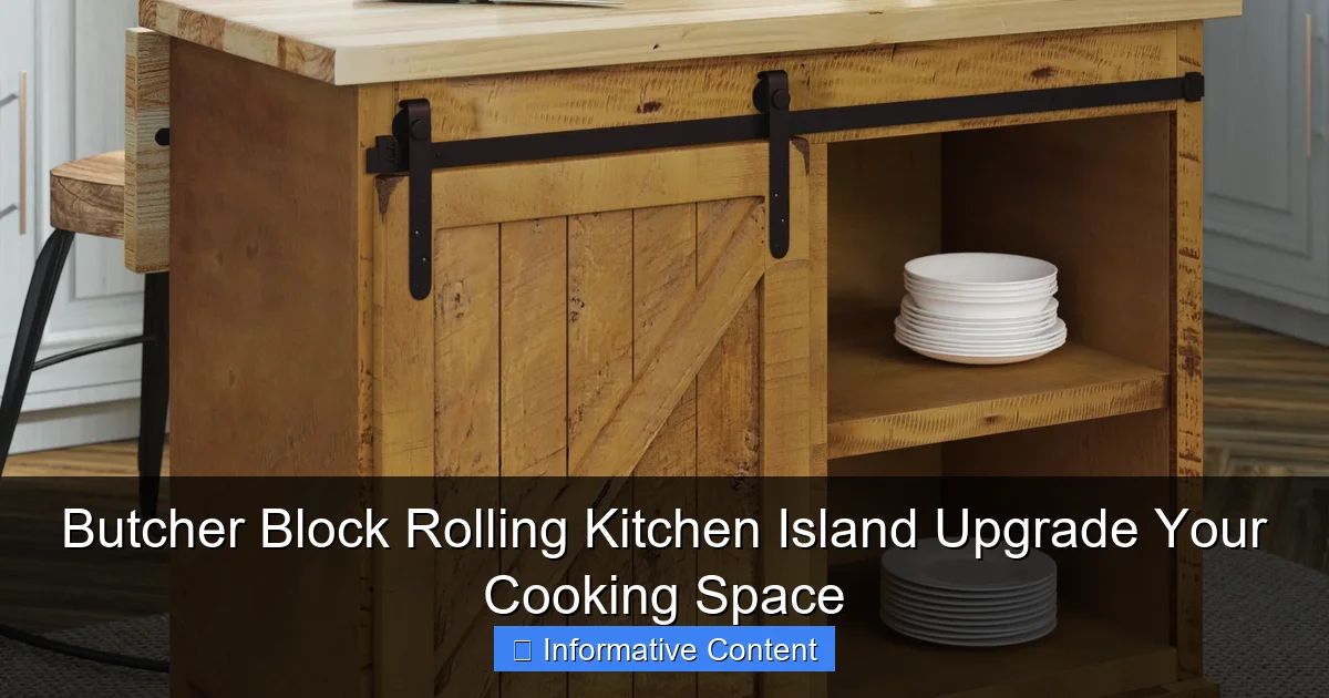 Butcher Block Rolling Kitchen Island Upgrade Your Cooking Space