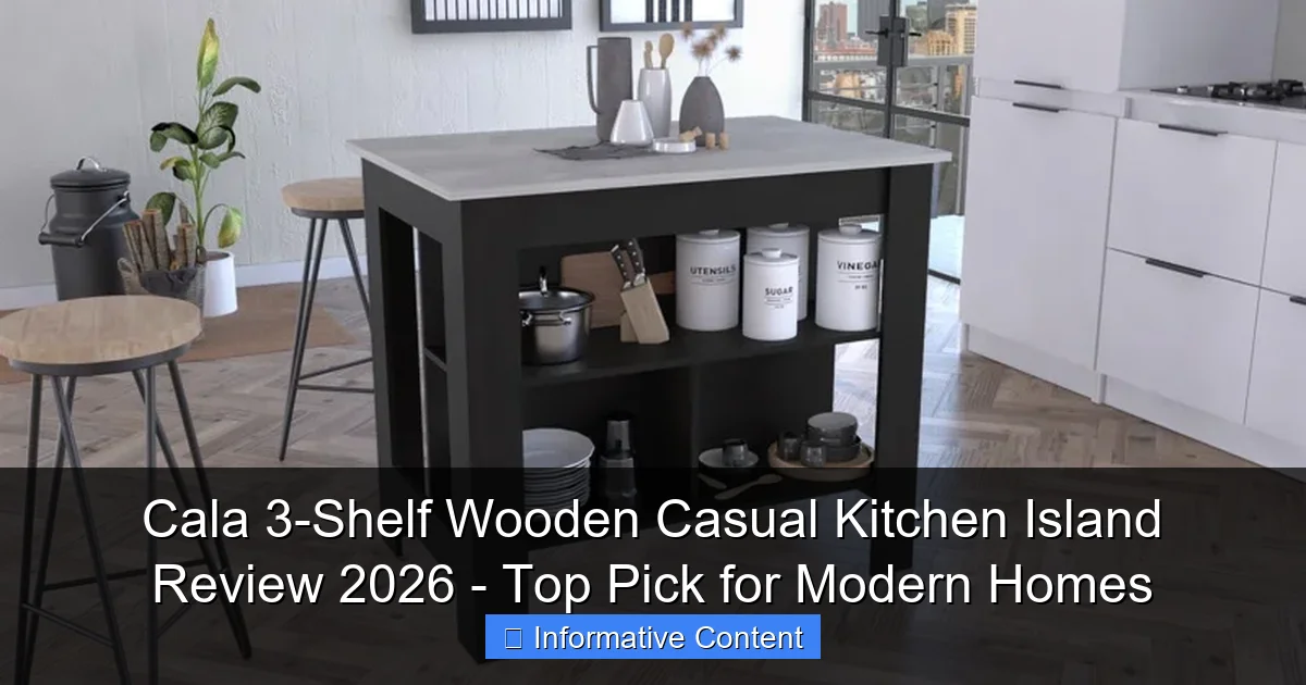 Cala 3-Shelf Wooden Casual Kitchen Island Review 2026 - Top Pick for Modern Homes