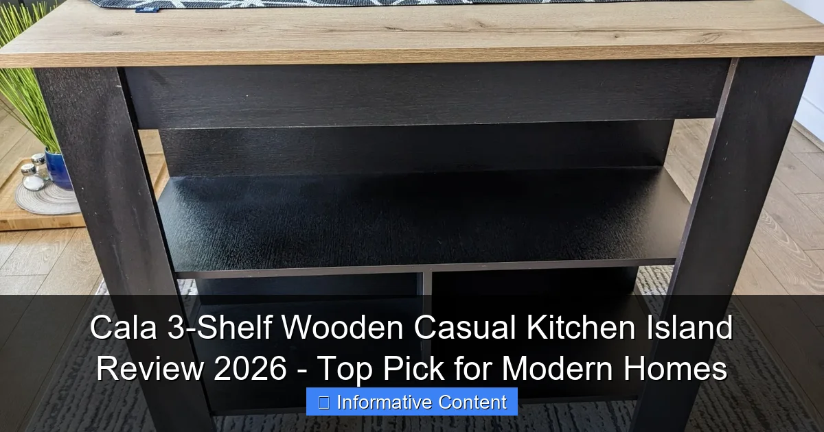 Cala 3-Shelf Wooden Casual Kitchen Island Review 2026 - Top Pick for Modern Homes