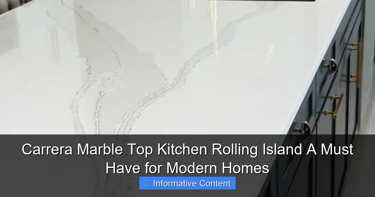 Carrera Marble Top Kitchen Rolling Island A Must Have for Modern Homes