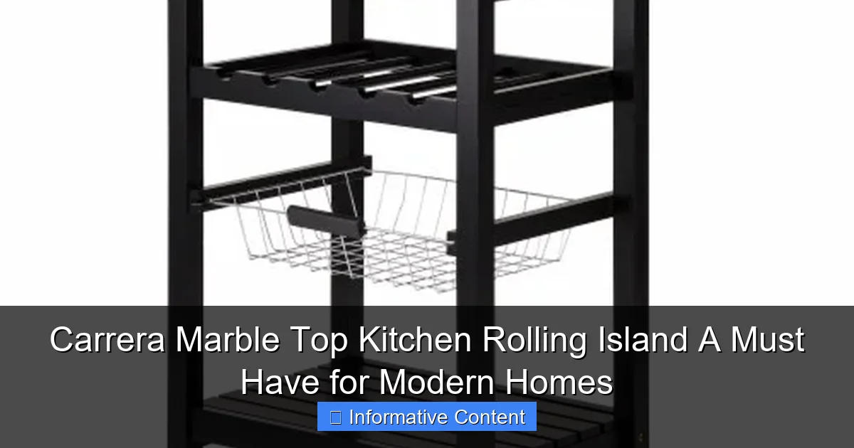 Carrera Marble Top Kitchen Rolling Island A Must Have for Modern Homes