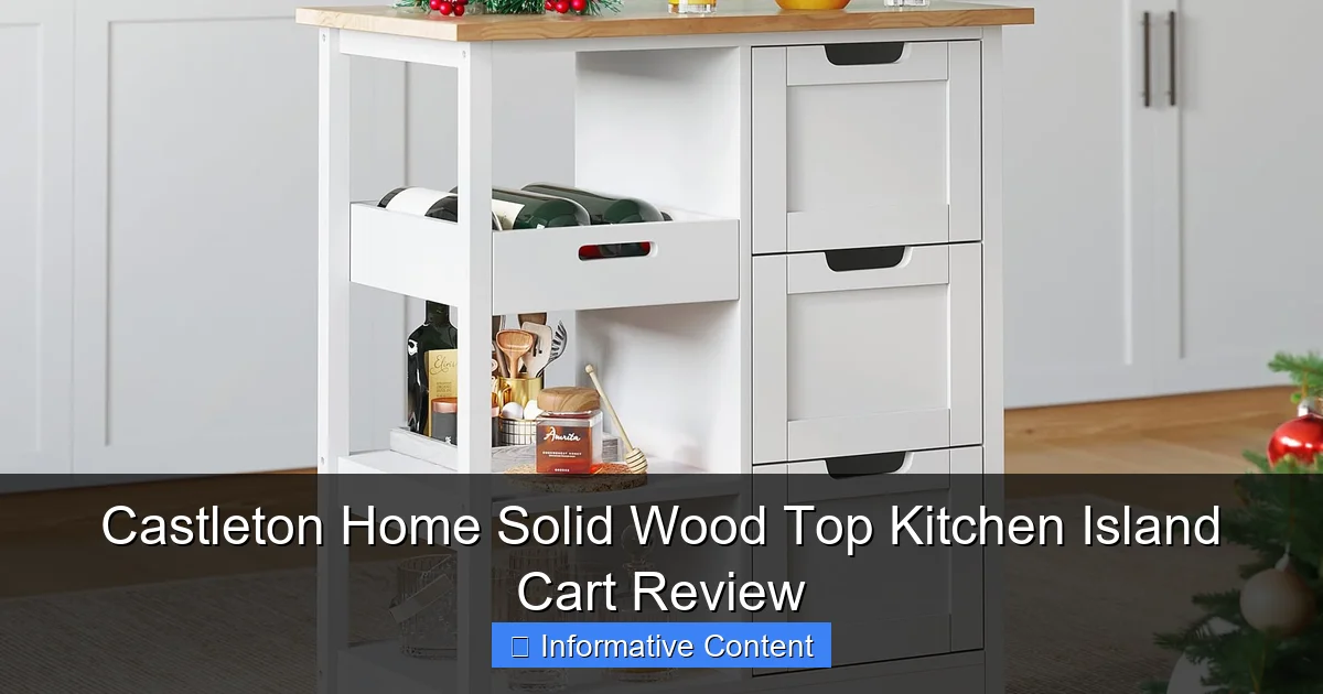 Castleton Home Solid Wood Top Kitchen Island Cart Review