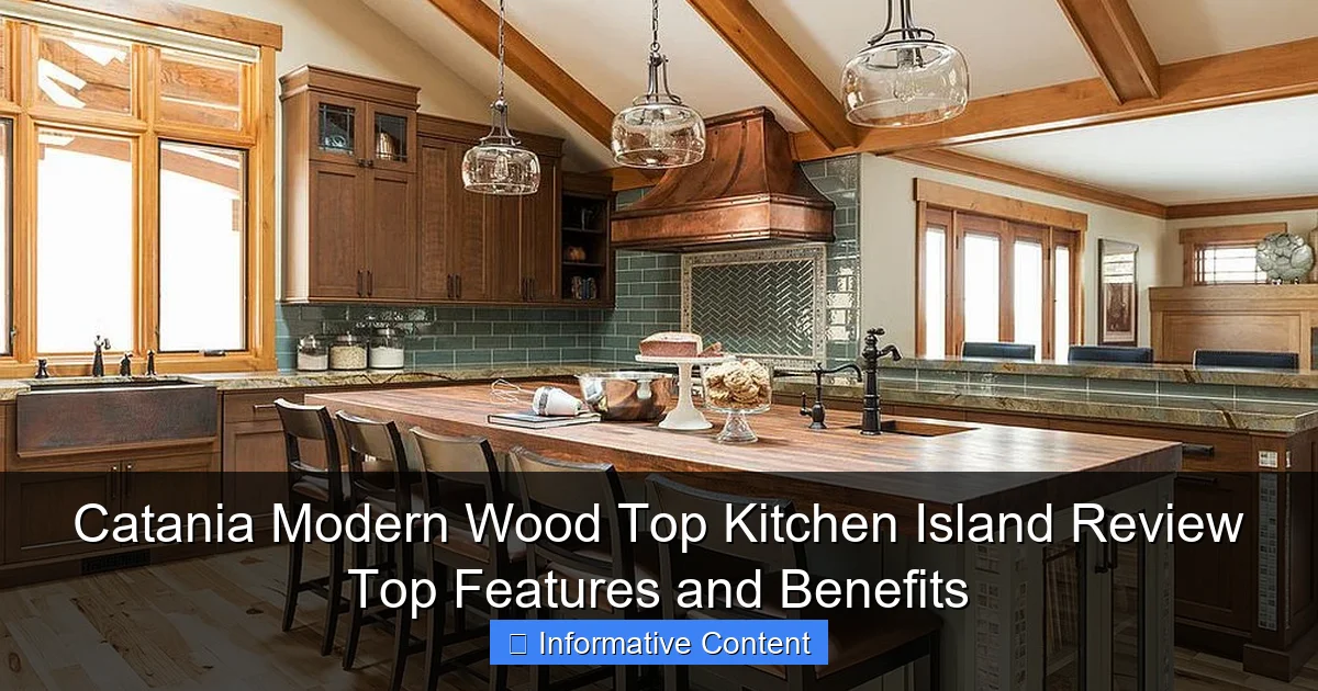 Catania Modern Wood Top Kitchen Island Review Top Features and Benefits