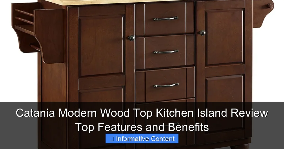 Catania Modern Wood Top Kitchen Island Review Top Features and Benefits