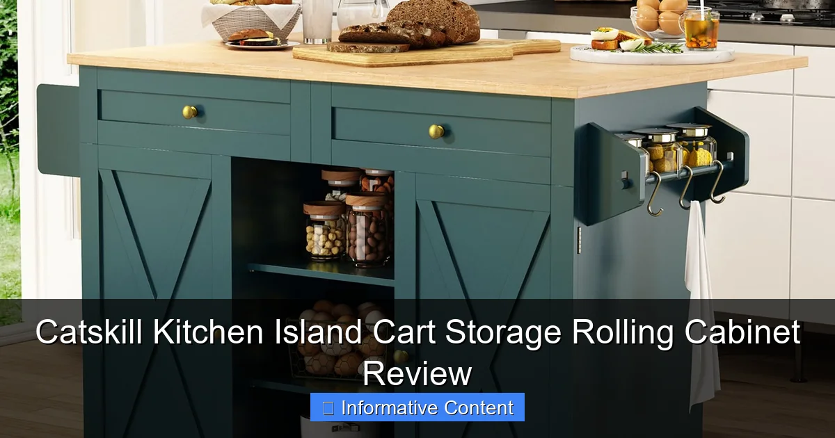 Catskill Kitchen Island Cart Storage Rolling Cabinet Review