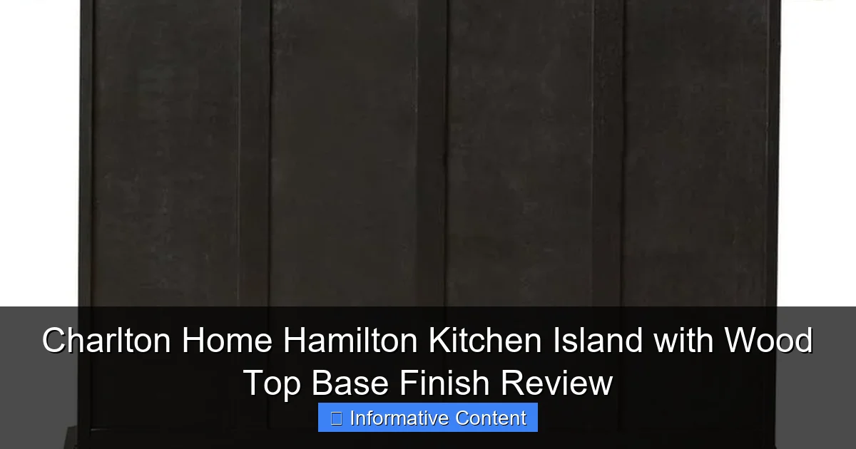 Charlton Home Hamilton Kitchen Island with Wood Top Base Finish Review