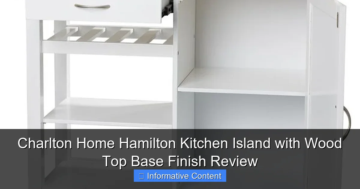 Charlton Home Hamilton Kitchen Island with Wood Top Base Finish Review