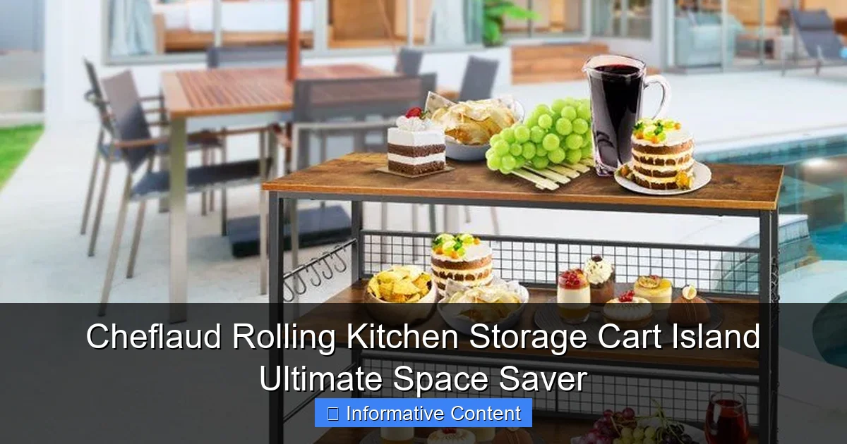 Cheflaud Rolling Kitchen Storage Cart Island Ultimate Space Saver