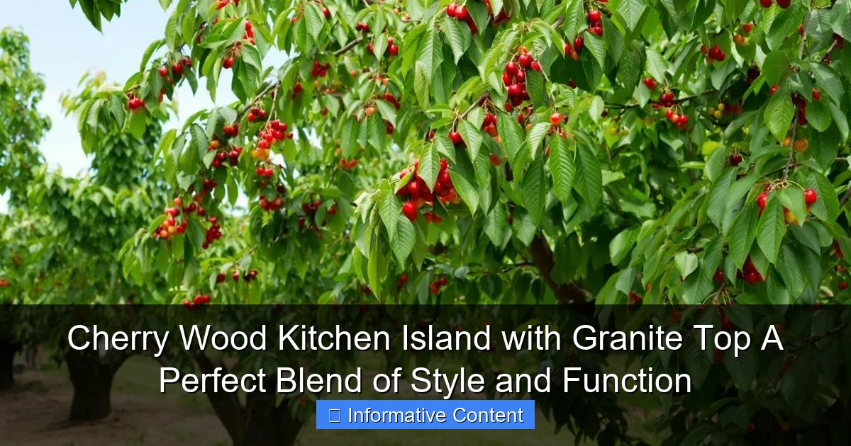 Cherry Wood Kitchen Island with Granite Top A Perfect Blend of Style and Function