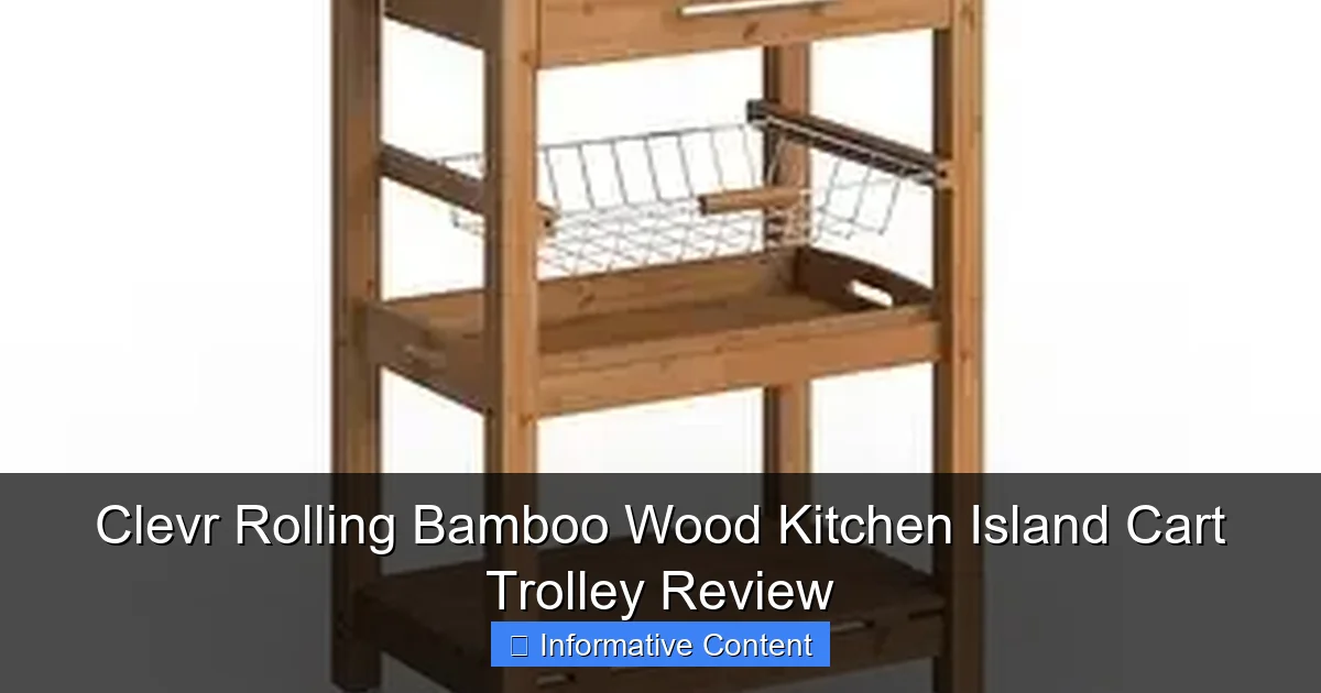 Clevr Rolling Bamboo Wood Kitchen Island Cart Trolley Review