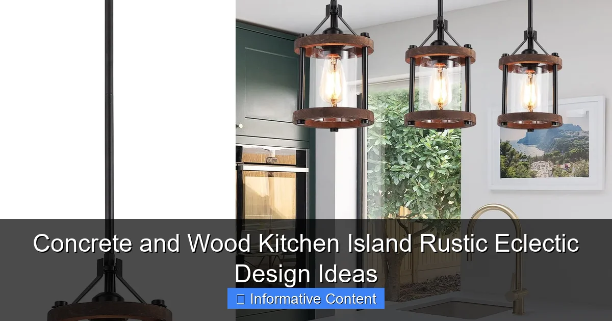 Concrete and Wood Kitchen Island Rustic Eclectic Design Ideas