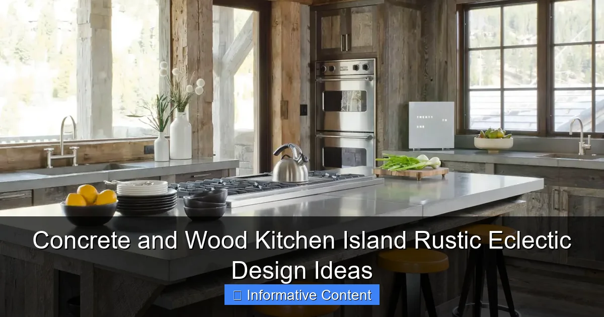 Concrete and Wood Kitchen Island Rustic Eclectic Design Ideas