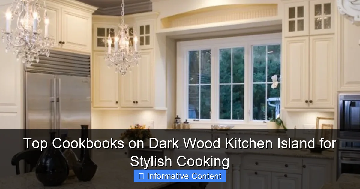 Top Cookbooks on Dark Wood Kitchen Island for Stylish Cooking