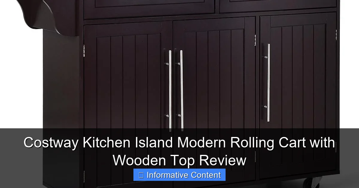 Costway Kitchen Island Modern Rolling Cart with Wooden Top Review